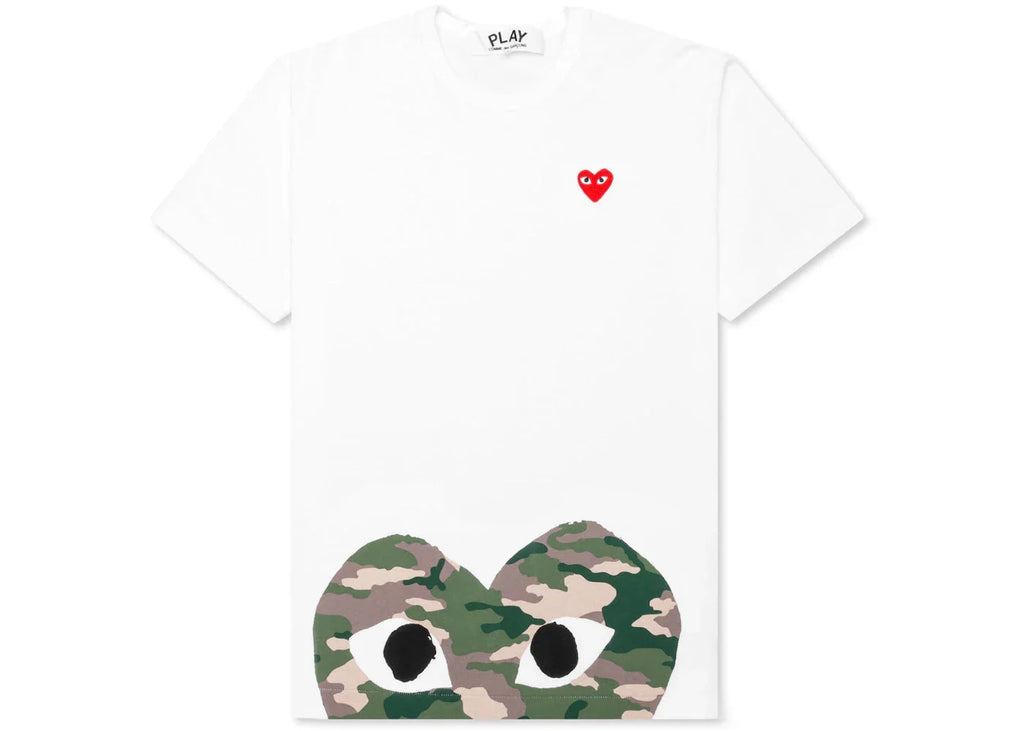 Comme des Garcons Play Women's Camouflage Edge Heart T-shirt White