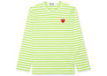 Comme des Garcons Play Women's Pastelle Striped L/S T-shirt Green/White