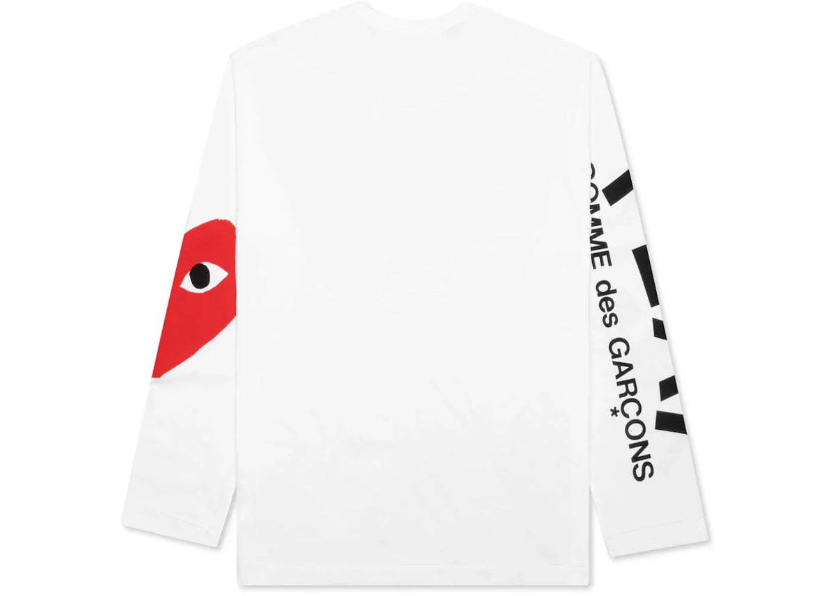 Comme des Garcons Play Women's Red Big Heart L/S T-shirt White