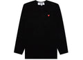 Comme des Garcons Play Women's Small Red Heart L/S T-shirt Black
