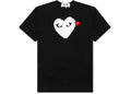 Comme des Garcons Play Women's White Heart Red Emblem T-shirt Black